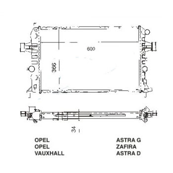 РАДИАТОР OPEL ZAFIRA, 99 - 04